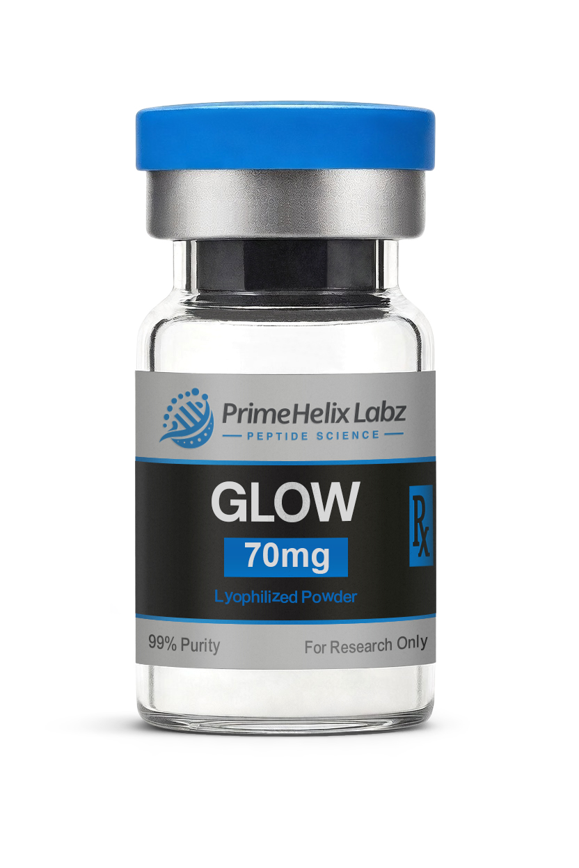 GLOW 70mg peptide vial